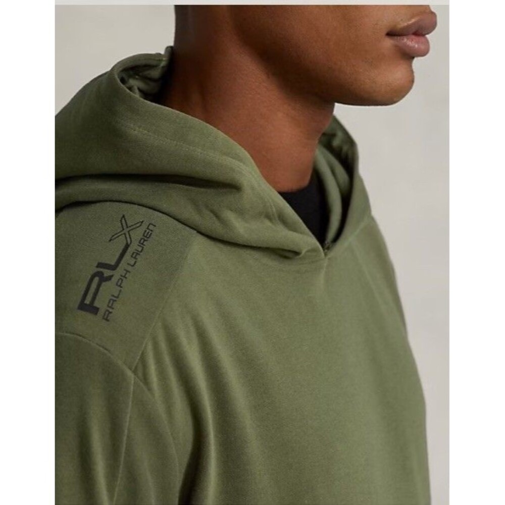 Ralph Lauren RLX Hoodie Men Small Olive Green Pullover Sweatshirt 02 Unit EUC